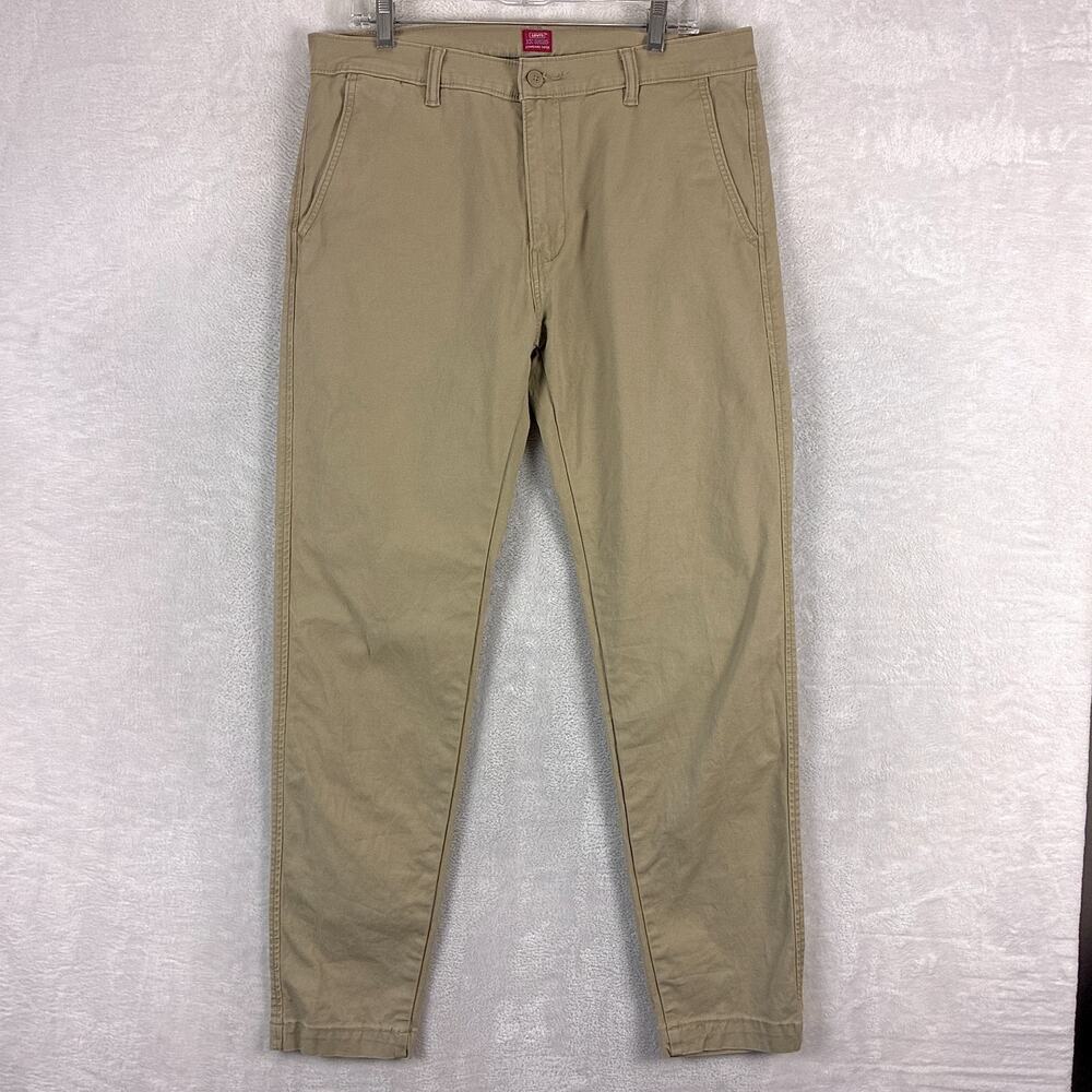 Levis XX Chino Pants Mens 34x34 (34x32) Beige Standard Taper Preppy Workwear